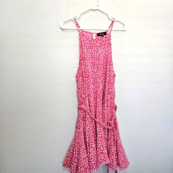 NWOT Aakaa | Leopard Print Sleeveless Mini Dress Waist Tie, Women's XL - Picture 4 of 9